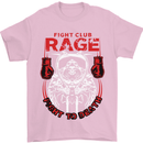 Fight Rage MMA Mixed Martial Arts Muay Thai Mens T-Shirt Cotton Gildan Light Pink