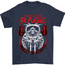 Fight Rage MMA Mixed Martial Arts Muay Thai Mens T-Shirt Cotton Gildan Navy Blue
