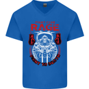 Fight Rage MMA Mixed Martial Arts Muay Thai Mens V-Neck Cotton T-Shirt Royal Blue