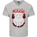 Fight Rage MMA Mixed Martial Arts Muay Thai Mens V-Neck Cotton T-Shirt Sports Grey