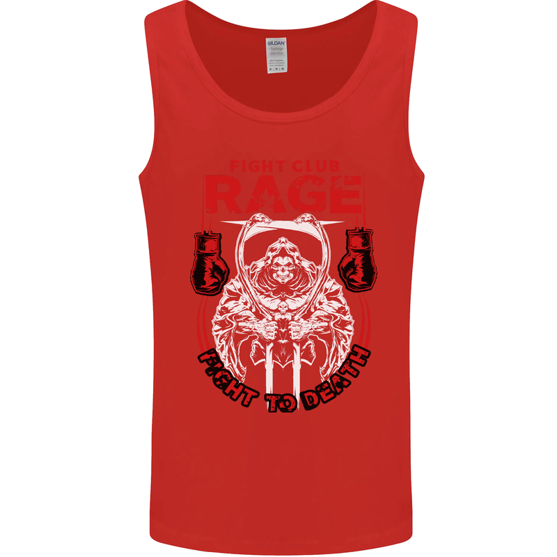 Fight Rage MMA Mixed Martial Arts Muay Thai Mens Vest Tank Top Red
