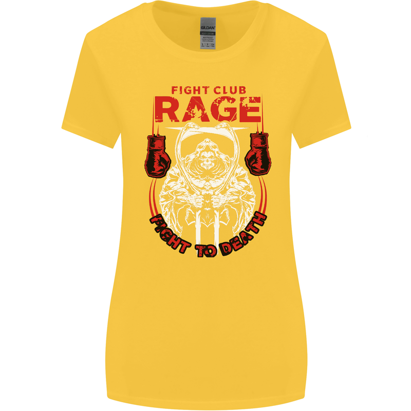 Fight Rage MMA Mixed Martial Arts Muay Thai Womens Wider Cut T-Shirt Yellow