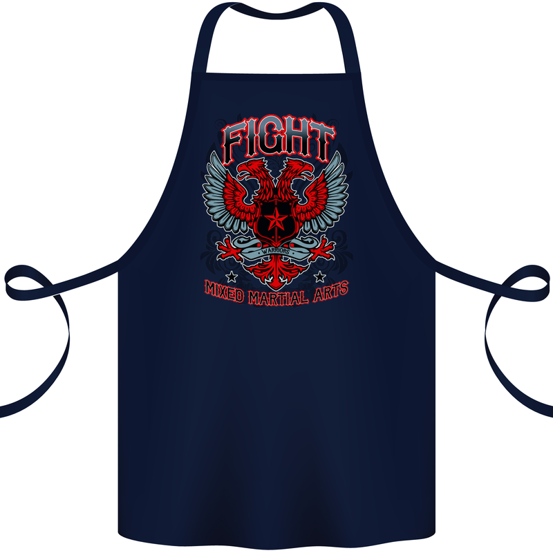 Fight Warriors Mixed Martial Arts MMA Cotton Apron 100% Organic Navy Blue