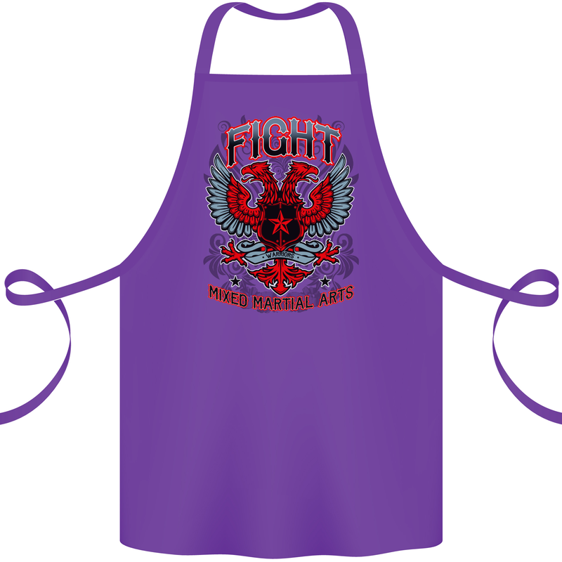 Fight Warriors Mixed Martial Arts MMA Cotton Apron 100% Organic Purple