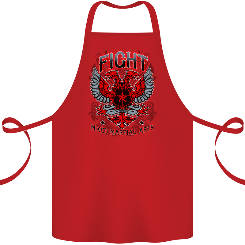 Fight Warriors Mixed Martial Arts MMA Cotton Apron 100% Organic Red