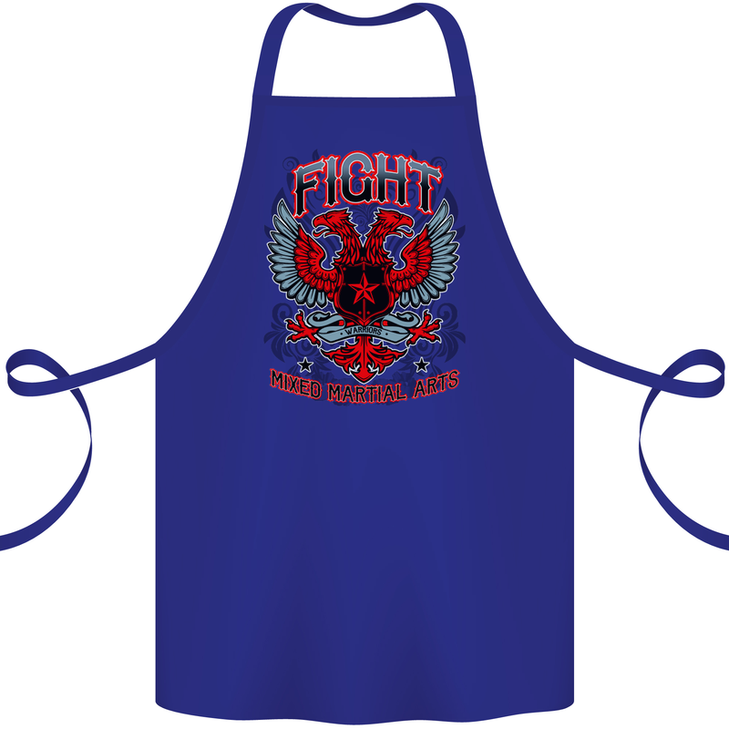 Fight Warriors Mixed Martial Arts MMA Cotton Apron 100% Organic Royal Blue