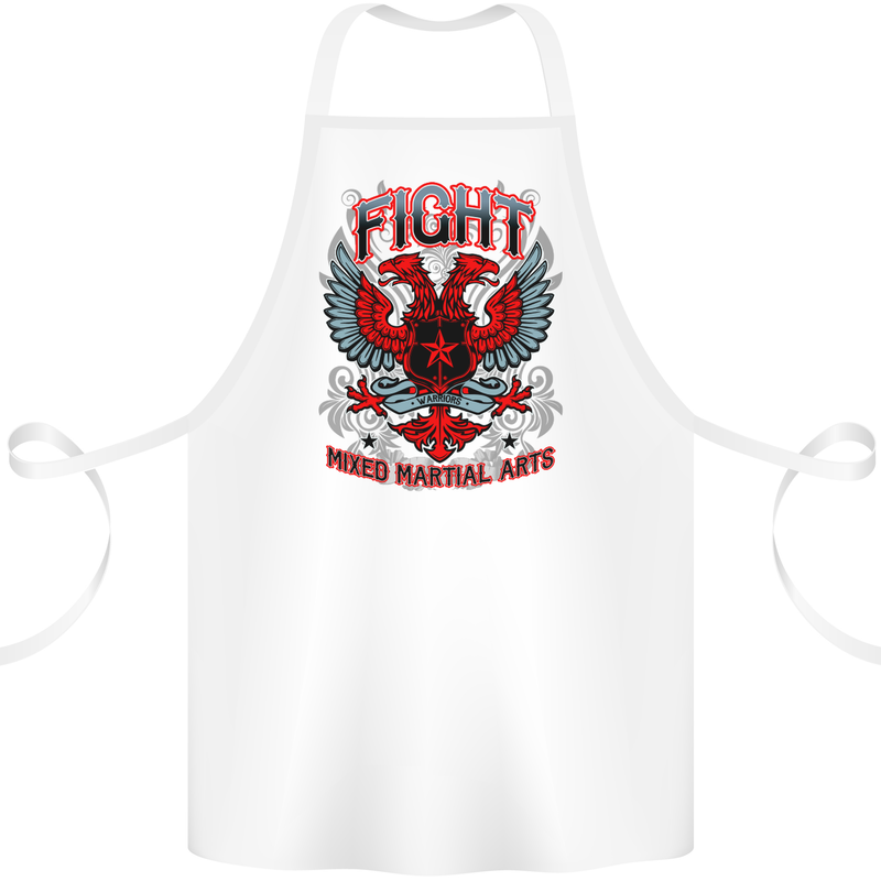 Fight Warriors Mixed Martial Arts MMA Cotton Apron 100% Organic White