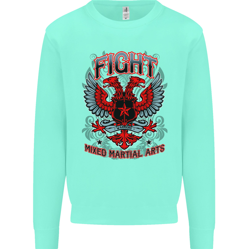 Fight Warriors Mixed Martial Arts MMA Kids Sweatshirt Jumper Peppermint