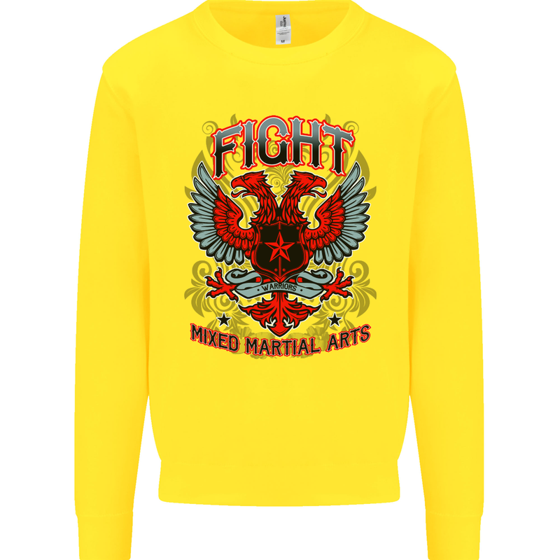 Fight Warriors Mixed Martial Arts MMA Kids Sweatshirt Jumper Yellow