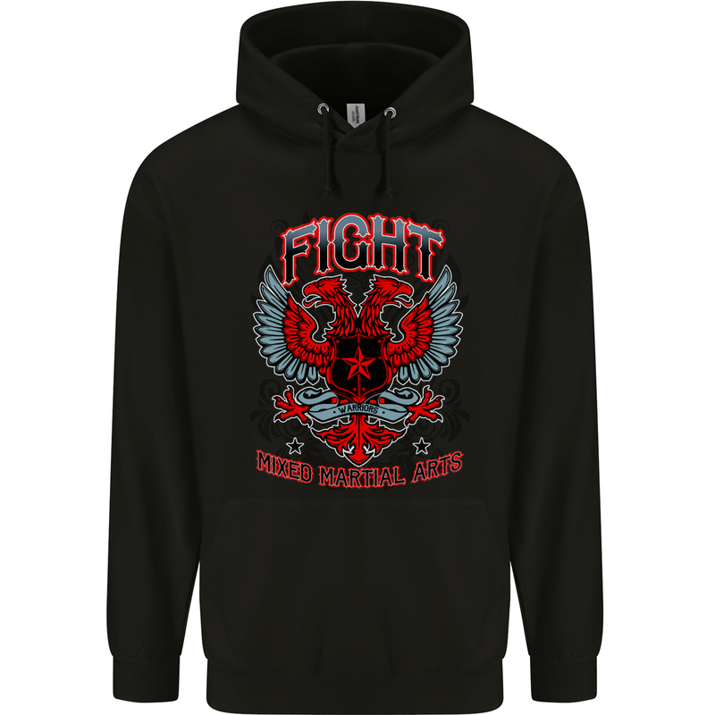 Fight Warriors Mixed Martial Arts MMA Mens 80% Cotton Hoodie Black