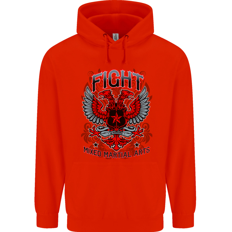 Fight Warriors Mixed Martial Arts MMA Mens 80% Cotton Hoodie Bright Red