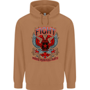 Fight Warriors Mixed Martial Arts MMA Mens 80% Cotton Hoodie Caramel Latte