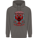 Fight Warriors Mixed Martial Arts MMA Mens 80% Cotton Hoodie Charcoal