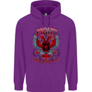 Fight Warriors Mixed Martial Arts MMA Mens 80% Cotton Hoodie Purple