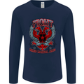 Fight Warriors Mixed Martial Arts MMA Mens Long Sleeve T-Shirt Navy Blue