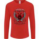 Fight Warriors Mixed Martial Arts MMA Mens Long Sleeve T-Shirt Red