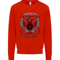 Fight Warriors Mixed Martial Arts MMA Mens Sweatshirt Jumper Bright Red