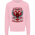 Fight Warriors Mixed Martial Arts MMA Mens Sweatshirt Jumper Light Pink