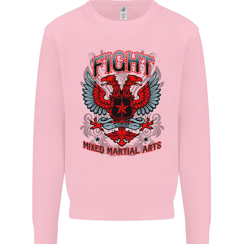 Fight Warriors Mixed Martial Arts MMA Mens Sweatshirt Jumper Light Pink