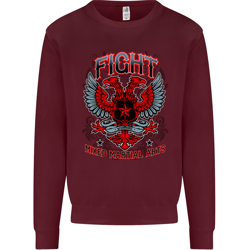 Fight Warriors Mixed Martial Arts MMA Mens Sweatshirt Jumper Maroon