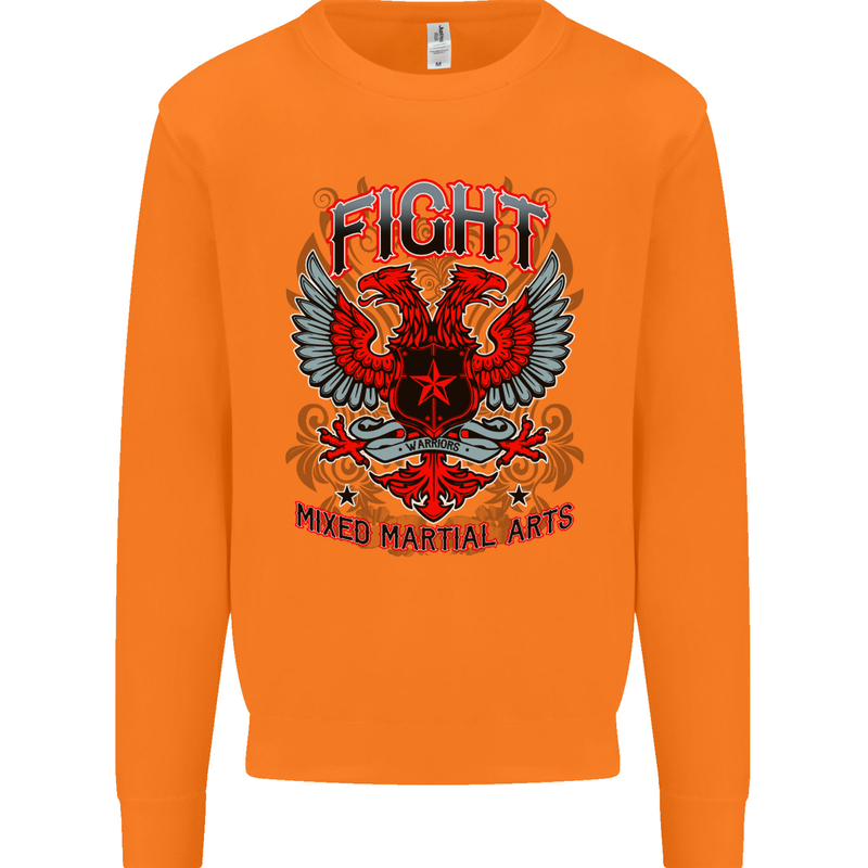 Fight Warriors Mixed Martial Arts MMA Mens Sweatshirt Jumper Orange