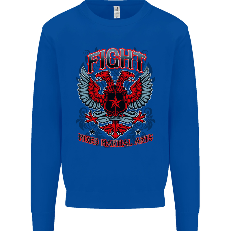 Fight Warriors Mixed Martial Arts MMA Mens Sweatshirt Jumper Royal Blue
