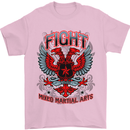 Fight Warriors Mixed Martial Arts MMA Mens T-Shirt Cotton Gildan Light Pink