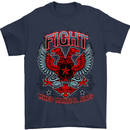 Fight Warriors Mixed Martial Arts MMA Mens T-Shirt Cotton Gildan Navy Blue