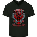 Fight Warriors Mixed Martial Arts MMA Mens V-Neck Cotton T-Shirt Black