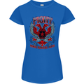 Fight Warriors Mixed Martial Arts MMA Womens Petite Cut T-Shirt Royal Blue