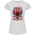 Fight Warriors Mixed Martial Arts MMA Womens Petite Cut T-Shirt White