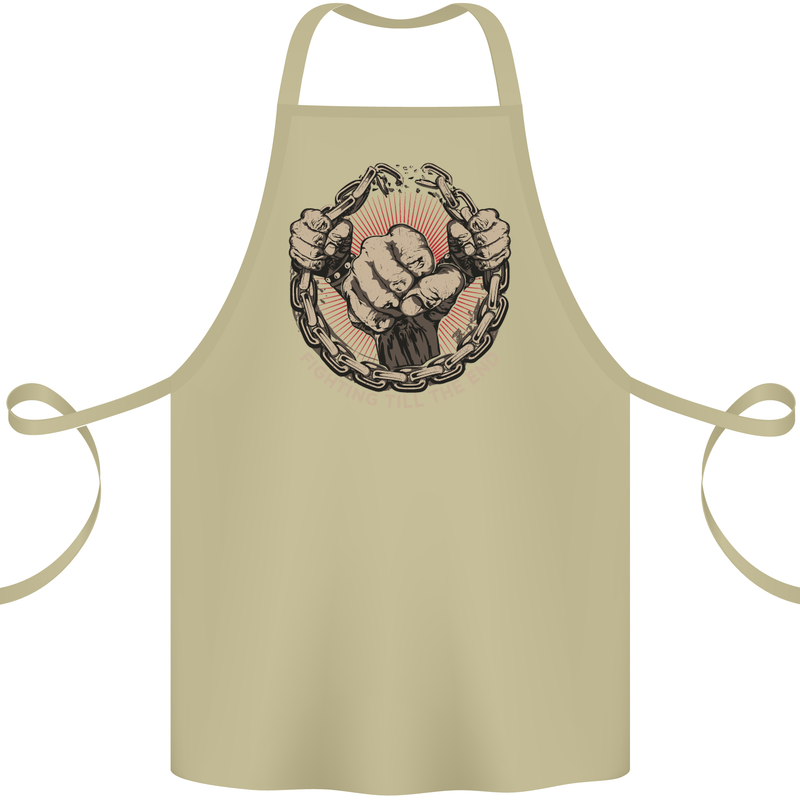 Fighting 'Till the End MMA Martial Arts Cotton Apron 100% Organic Khaki