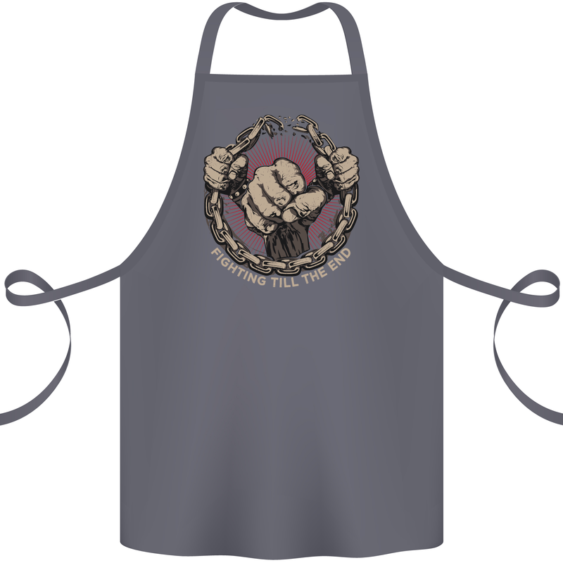 Fighting 'Till the End MMA Martial Arts Cotton Apron 100% Organic Steel