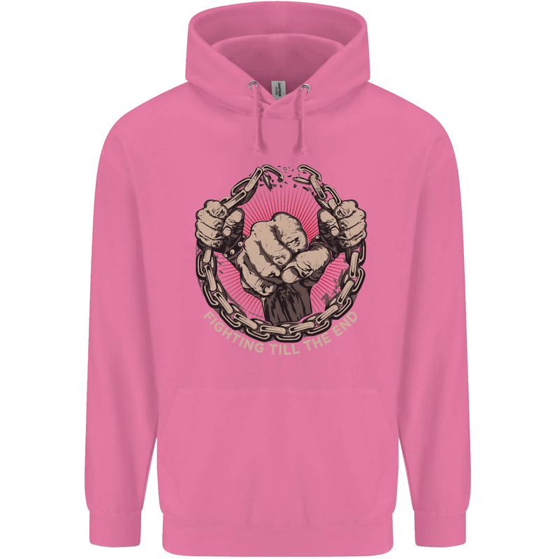 Fighting 'Till the End MMA Martial Arts Mens 80% Cotton Hoodie Azelea