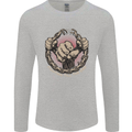 Fighting 'Till the End MMA Martial Arts Mens Long Sleeve T-Shirt Sports Grey