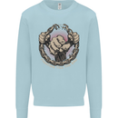 Fighting 'Till the End MMA Martial Arts Mens Sweatshirt Jumper Light Blue