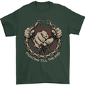 Fighting 'Till the End MMA Martial Arts Mens T-Shirt Cotton Gildan Forest Green