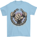 Fighting 'Till the End MMA Martial Arts Mens T-Shirt Cotton Gildan Light Blue
