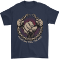 Fighting 'Till the End MMA Martial Arts Mens T-Shirt Cotton Gildan Navy Blue