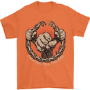 Fighting 'Till the End MMA Martial Arts Mens T-Shirt Cotton Gildan Orange