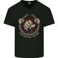 Fighting 'Till the End MMA Martial Arts Mens V-Neck Cotton T-Shirt Black