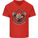 Fighting 'Till the End MMA Martial Arts Mens V-Neck Cotton T-Shirt Red