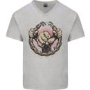 Fighting 'Till the End MMA Martial Arts Mens V-Neck Cotton T-Shirt Sports Grey