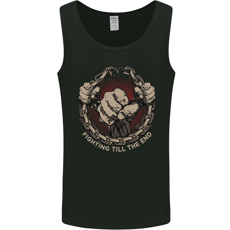 Fighting 'Till the End MMA Martial Arts Mens Vest Tank Top Black