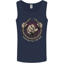 Fighting 'Till the End MMA Martial Arts Mens Vest Tank Top Navy Blue