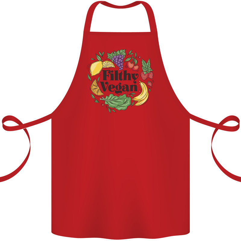Filthy Vegan Cotton Apron 100% Organic Red