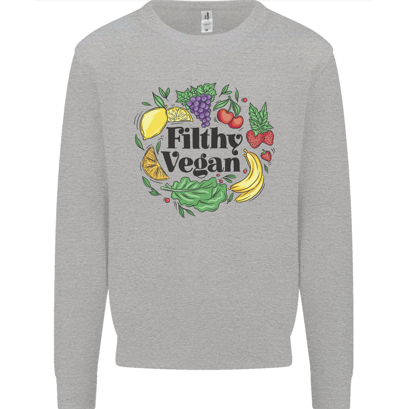 Filthy Vegan Kids Sweatshirt Jumper Sports Grey