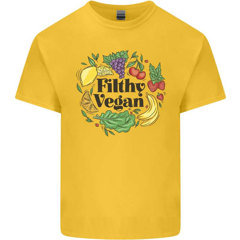 Filthy Vegan Kids T-Shirt Childrens Yellow