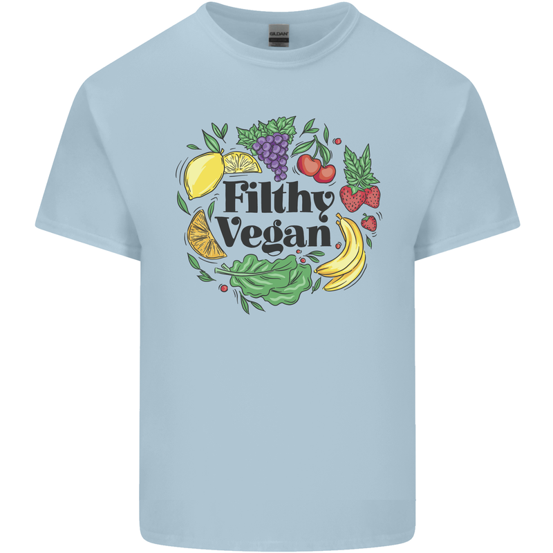 Filthy Vegan Mens Cotton T-Shirt Tee Top Light Blue