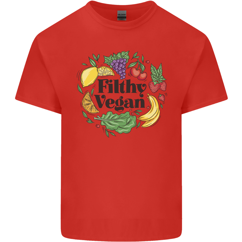 Filthy Vegan Mens Cotton T-Shirt Tee Top Red